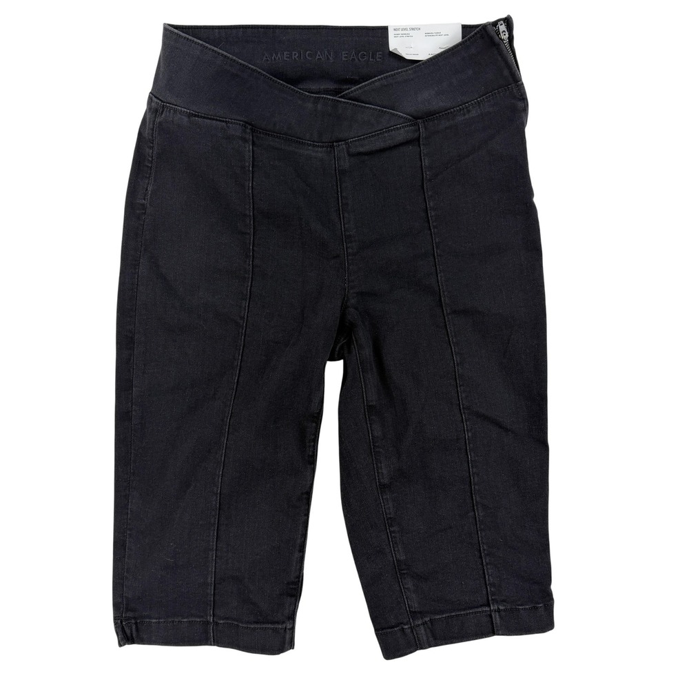 American Eagle Outfitters Bermuda Shorts Womens 8 Black Next Level Stretch NWT